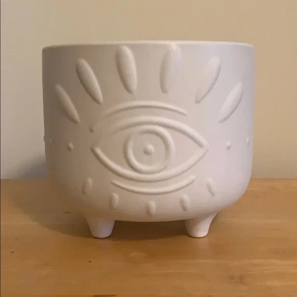 Evil Eye Ceramic Footed Planter. Brand New. - Picture 2 of 4